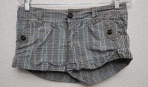 American Eagle Outfitters Blue Black Plaid Flat Front Shorts 2 Lightweight Soft